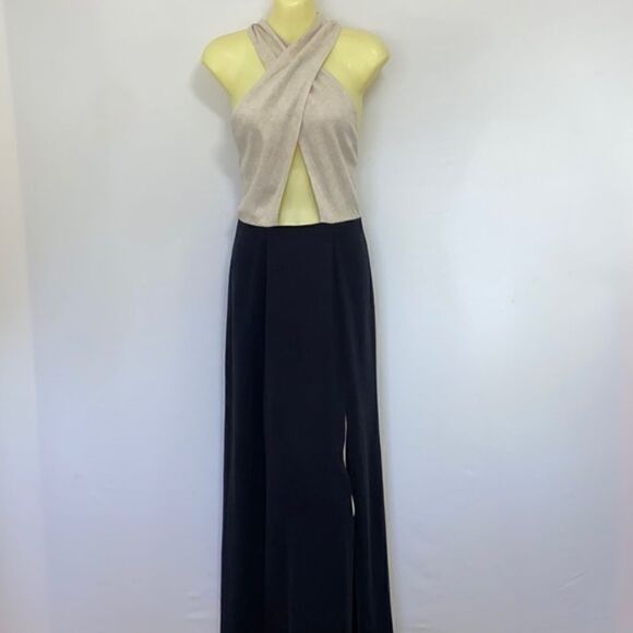 Show Me Your MuMu Dress “Millie” Maxi Cross Over Halter Open Back NWT Sm… - Picture 2 of 9